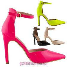 Scarpe donna decolletes decoltè tacchi punta cinturino LUCIDE nuove IL1428-2