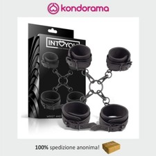 INTOYOU manette caviglie e polsi fetish BDSM in morbido neoprene nero no nichel