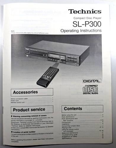 Technics p300 compact disc - sl-p300,