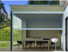 TENDA ERMETICA IN CRISTAL TRASPARENTE CON CASSONETTO E GUIDE LATERALI ANTIVENTO