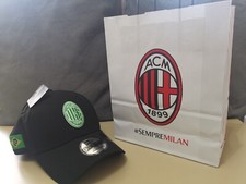🇧🇷⚽ Berretto/Cappello e Borsa Bandiera AC Milano Brasile NUOVO