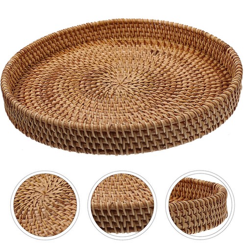 Vassoio rotondo rattan - vassoio,