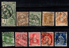 Svizzera 1900-1908 Usato 100% Tell, personalità, UPU, Helvetia