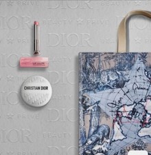 Dior Platinum VIP Gift Set - Borsa Tote Bag Giro del Mondo - Le Baume -Lip Glow NUOVO