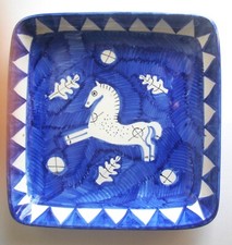 CANTAGALLI VASSOIO SVUOTATASCHE  DECORO GUIDO GAMBONE CM.20x20M- H.3