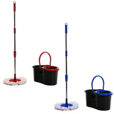 Mocio Rotante con Secchio da 13 Litri - Manico Telescopico ed Estensibile (90-11