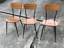 3 Sedie Vintage In Formica Marrone