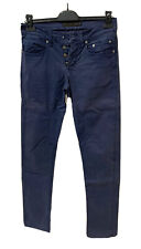 Pantalone Uomo Siviglia Estivo Blu con Toppe Slim Fit 30 44 ITA Elasticizzato