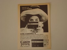 advertising Pubblicità 1964 CINEPRESA CANON CINE CANONET 8