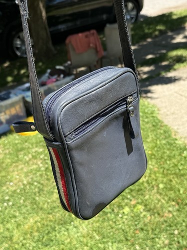 Borsa tracolla pelle blu - a, in