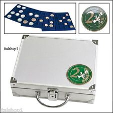 VALIGETTA IN ALLUMINIO PER MONETE 2 EURO IN CAPSULE INCLUSO 6 VASSOI