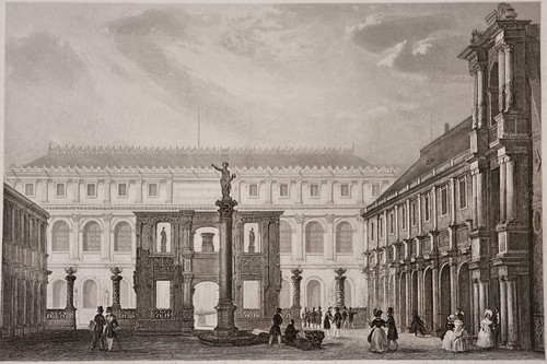 Stampa antica scuola reale - antica,