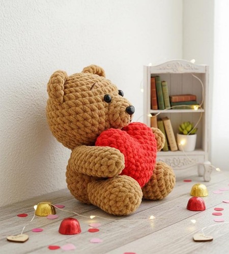 Crochet teddy bear heart - crochet,,