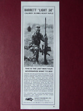 12/1986 PUB BARRET M82 LIGHT .50 50BMG SNIPER RIFLE ORIGINAL AD