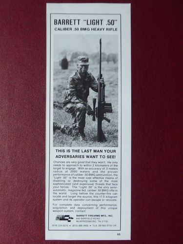 1986 pub barret m82 - barret, light