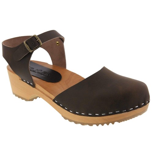 Sandali pelle marrone con - sandali,