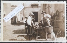 Teulada CA. Cartolina Fotografica Alfredo Ferri, la macelleria in Piazza 1930. 