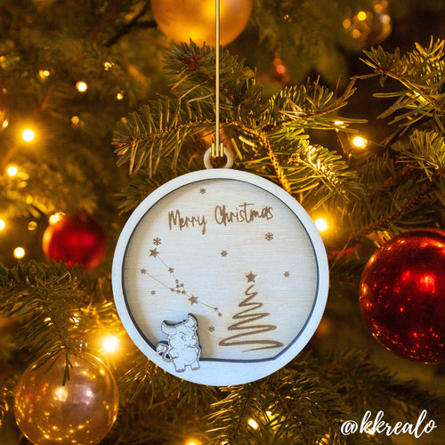 Pallina natale legno di - pallina,