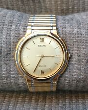 Orologio al quarzo rétro placcato oro Seiko Dolce ref. 5E31-6B50