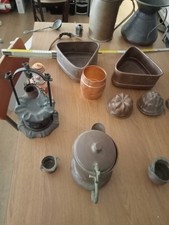  contenitori, pentola oggetti e varie in rame antico cadauno