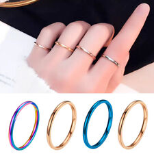 Anello In Acciaio Inossidabile Da 2 Mm Per Uomo Donna Fede Nuziale Fascia ☆