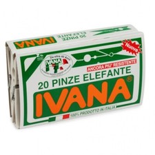 SET 20PINZE MOLLETTE BIANCHERIA ELEFANTE PLASTICA BIANCA IVANA MADE ITALY