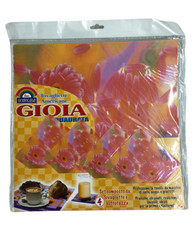 SET 4 TOVAGLIETTE AMERICANE COLAZIONE IN PVC GERBERE CON 4 SOTTOTAZZA CM 30X30