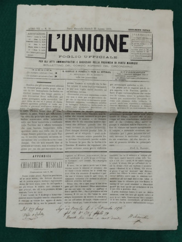 Giornale unione foglio - giornale,
