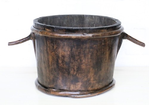 Antico secchio legno - secchio,