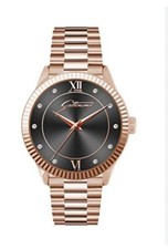 Orologio Gattinoni Donna Cassa  In Acciaio Rosato Quadrante Nero Fashion 