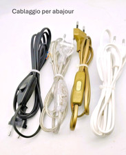 CAVO CABLAGGIO ABAJOUR 2 METRI CON INTERRUTTORE E SPINA VARI COLORI