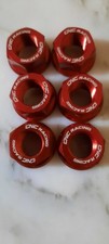  KIT 6 DADI PER CORONA IN ERGAL  7075 M10X1 COLORAZIONE ROSSO