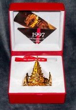 GEORG JENSEN 1997 Christmas Joy Gioia di Natale 24k verg. + scatola - F. N.-Schmidt