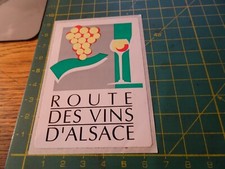 ADESIVO STICKER KLEBER VINTAGE ROUTE DES BINS D' ALSACE VINO VINI