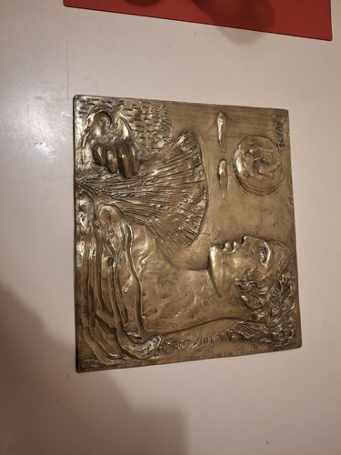 Bassorilievo bronzo dorato - bronzo,