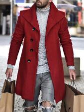cappotto lungo elegante sportivo moda uomo slim stretto caldo rosso 1015