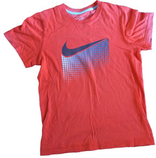 T-Shirt Nike Rossa Grande Swoosh Argento a Nero Pixel Importazione Americana Taglia L