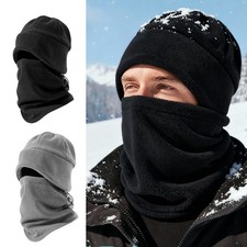 Set berretto e sciarpa invernale foderato in pile - cappello in maglia spessa calda con protezione orecchie