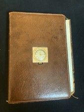 GUCCI - RUBRICA TELEFONICA IN PELLE VINTAGE CON OROLOGIO MODICA ORE DEL MONDO 