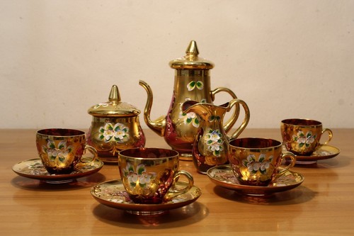 Raro servizio caffè vetro - servizio,