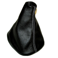 Cuffia cambio vera pelle nera - pelle,