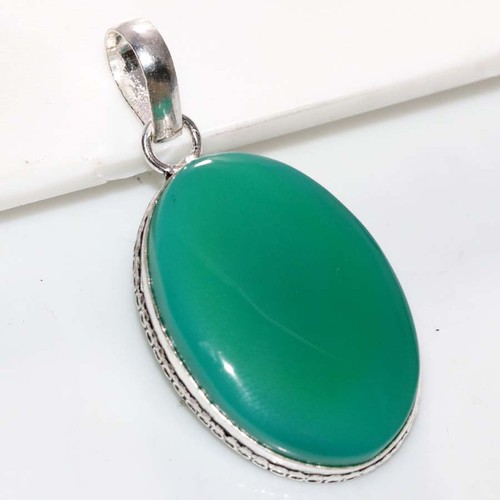 Ciondolo onice verde - , placcato