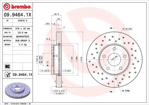 Dischi freno brembo 280 mm - freno,