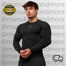 GYMSHARK Onyx 5.0 Seamless Long Sleeve Shirt Black Onyx Grey | SIZE L | NEW ✅