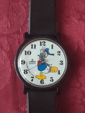 OROLOGIO LORUS /SEIKO WALT DISNEY PAPERINO DONALD DUCK FUNZIONANTE VINTAGE.