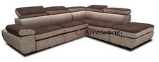 DIVANO AD ANGOLO IMBOTTITO ECOPELLE PELLE LETTO CON RIBALTONE CONTENITORE DIVANI
