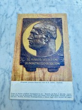 MUSSOLINI TARGA MOTTO FASCIO FASCISMO VECCHIA CARTOLINA OLD POSTCARD