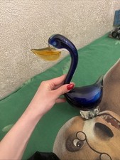 Vintage ☆ Cigno In Vetro Di