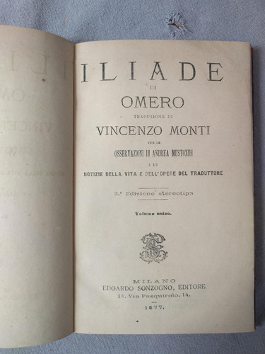 Omero iliade traduzione di - iliade,
