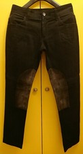 PANTALONE UOMO NERO DOLCE GABBANA TAGLIA 48 COTONE MANOPESCA APPLICAZIONI PELLE